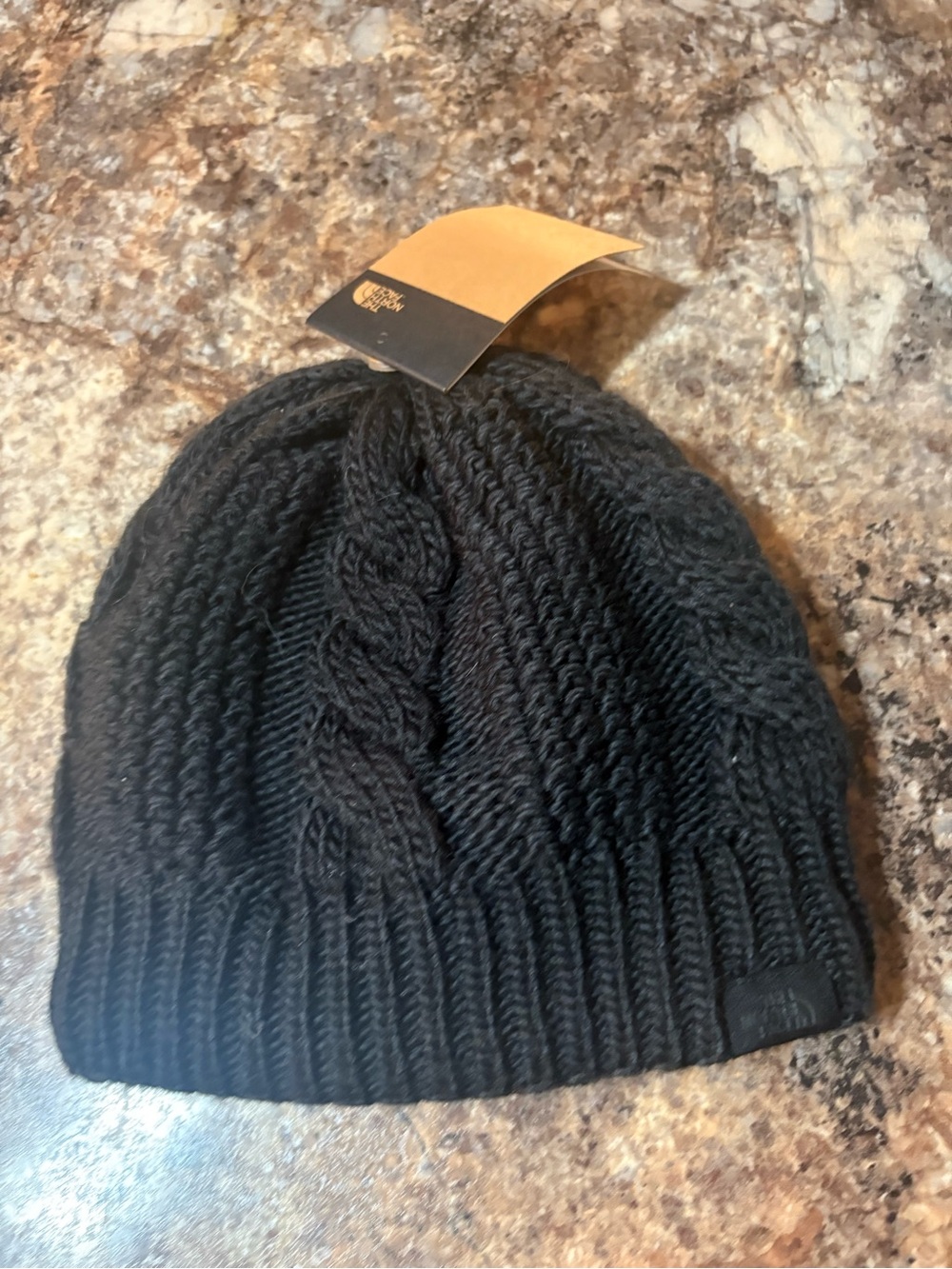 The North Face Black Cable-Knit Beanie